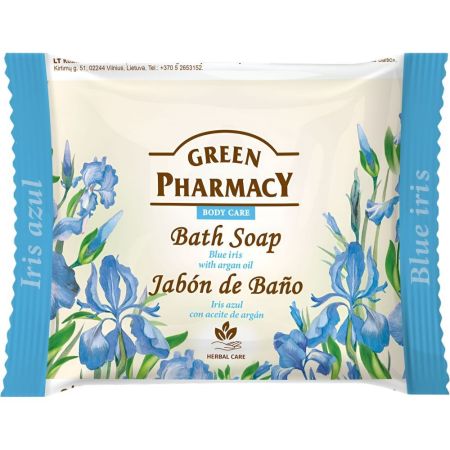 Green Pharmacy Iria Azul Con Aceite De Argán Jabón En Pastilla Jabón de ducha limpia de forma suave regenerando y renovando la piel con un agradable aroma 100 gr