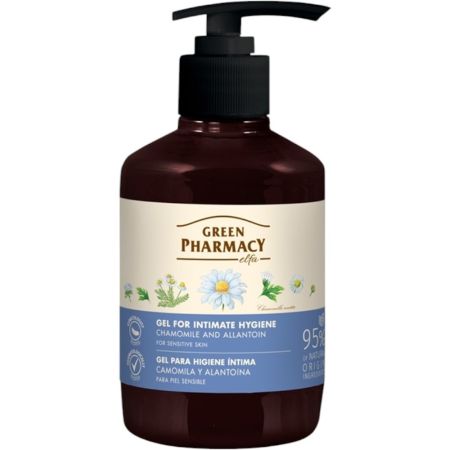 Green Pharmacy Camomila Y Alantoína Gel Para Higiene Íntima Gel de higiene íntima limpia e hidrata proporcionando sensación de frescura y comodidad 370 ml