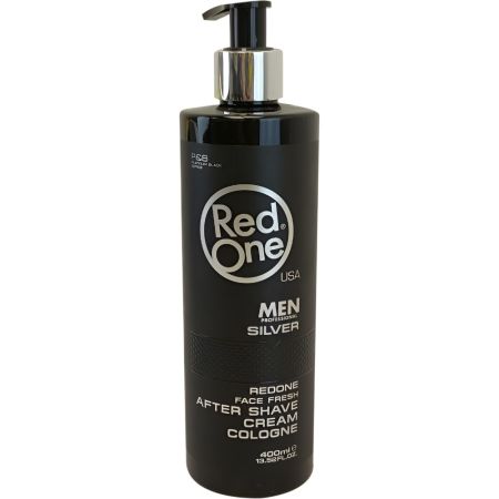 Red One Men Professional Silver After Shave Cream Cologne After shave previene quemaduras de afeitar espinillas y antiestéticas inflamaciones 400 ml