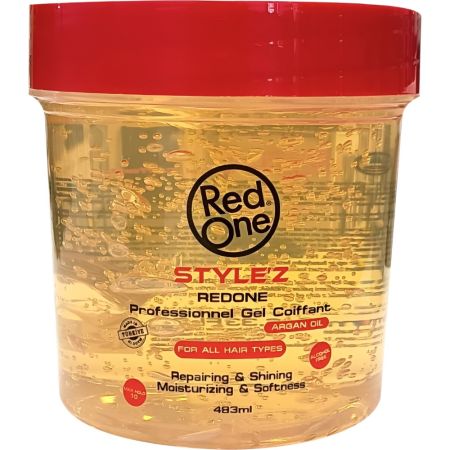 Red One Style'Z Redone Professionnel Gel Coiffant Argan Oil Gel fijador para conseguir peinados impecables y duraderos 483 ml