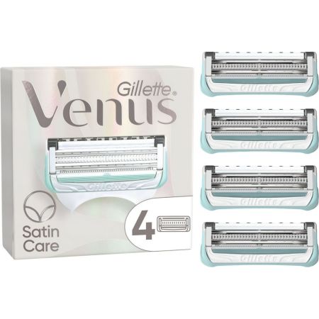 Gillette Venus Satin Care Maquinilla De Afeitar Recambio Maquinilla de afeitar para ingles y zona intíma evita erupciones y vello enquistado 4 uds