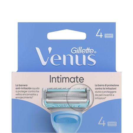 Gillette Venus Intimate Maquinilla De Afeitar Recambio Maquinilla de afeitar para ingles y zona intíma evita erupciones y vello enquistado 4 uds