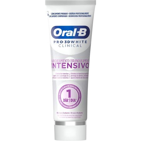 Oral-B Dentrífico Pro-3d White Blanqueamiento Intensivo Pasta de dientes blanqueadora elimina y protege de futuras manchas en tan solo 1 día 75 ml
