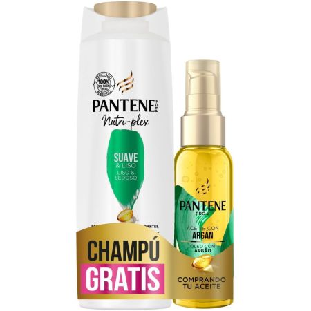 Pantene Pro-V Nutri-Plex Suave &  Liso Champú + Pro V Aceite Argán Pack cabello suave y liso