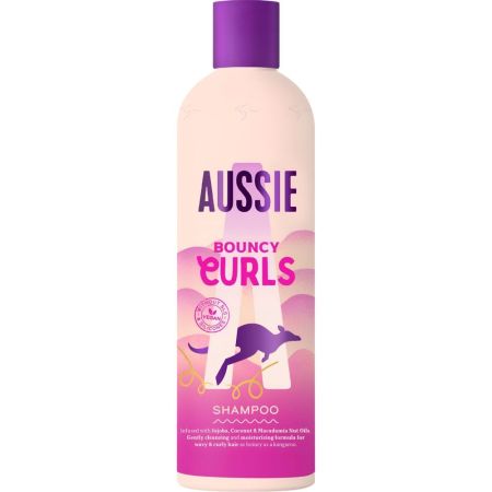 Aussie Bouncy Curls Shampoo Champú vegano e hidratante para todo tipo de cabello rizado 300 ml