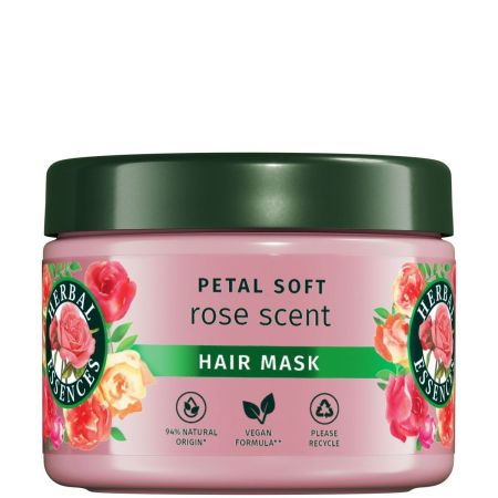Herbal Essences Petal Soft Rose Scent Hair Mask Mascarilla vegana suavizante transforma el cabello seco en un cabello rico y sedoso con aroma floral 500 ml