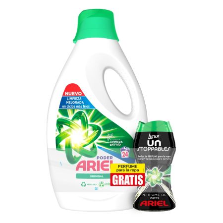 Ariel Detergente Original + Un Stoppables Perlas De Perfume Pack regalo para el lavado de la ropa