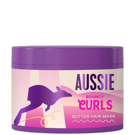 Aussie Bouncy Curls Butter Hair Mask Mascarilla vegana desenreda y nutre para cabello seco 450 ml