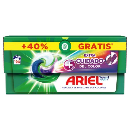 Ariel Detergente Todo En 1 Pods+ Extra Cuidado Del Color Detergente en cápsulas renueva el brillo de los colores 27 uds