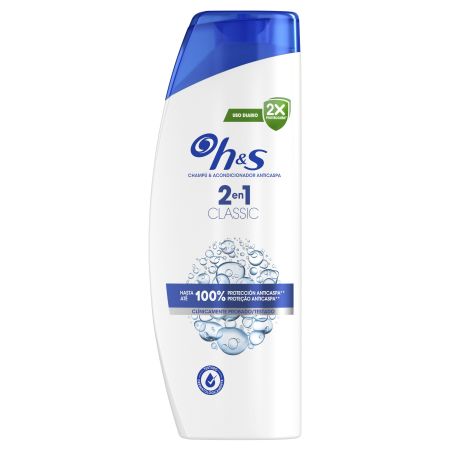 H&S 2 En 1 Classic Champú & Acondicionador Anticaspa 2en1 Champú y acondicionador anticaspa elimina el picor y la sequedad ofreciendo acabado bonito y saludable