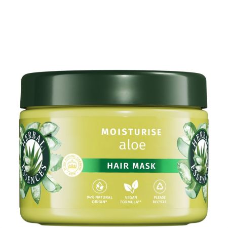 Herbal Essences Aloe Moisturise Hair Mask Mascarilla vegana hidrata profundamente revitalizando con aroma a jamíz para cabello seco 250 ml