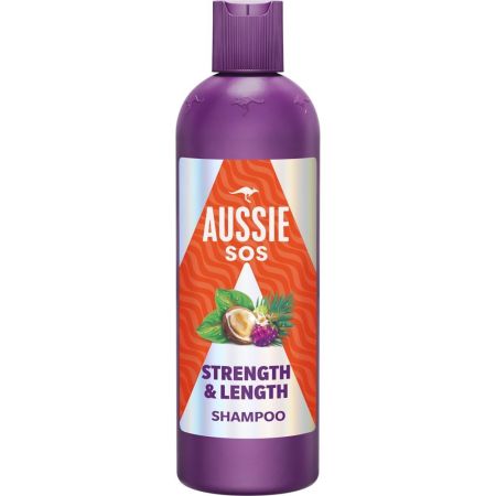 Aussie Sos Strength & Length Shampoo Champú ofrece reparación intensiva para cabello débil y quebradizo 300 ml