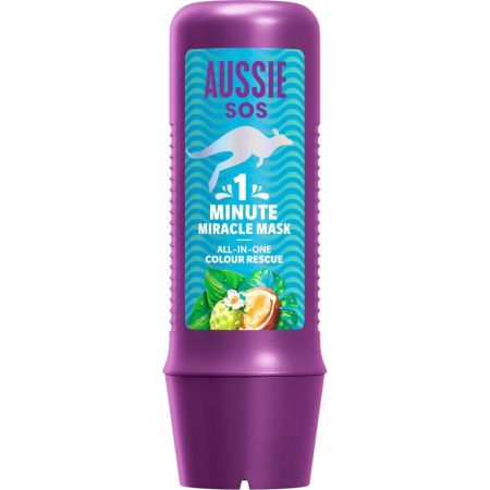 Aussie Sos 1 Minute Colour Rescue Treatment Mascarilla nutritiva de reparación intensiva para cabello seco y teñido 250 ml