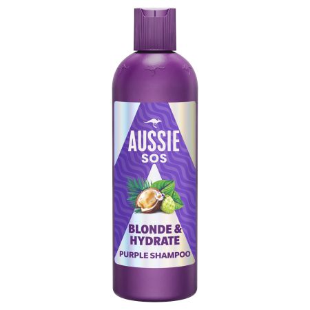 Aussie Sos Blonde & Hydrate Shampoo Champú reparación intensiva cabello decolorado, mechas y canas 300 ml