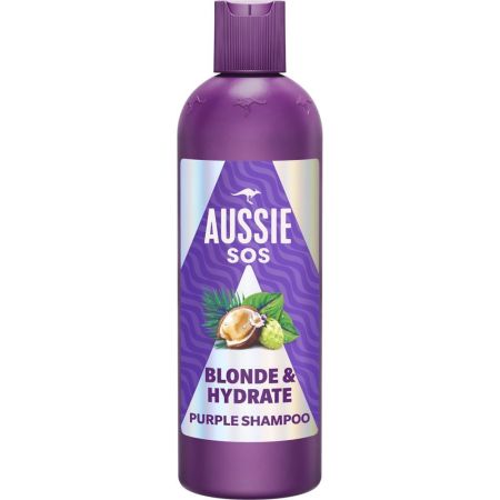 Aussie Sos Blonde & Hydrate Shampoo Champú ofrece reparación intensa para cabello decolorado mechas y canas 300 ml