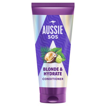 Aussie Sos Blonde & Hydrate Conditioner Acondicionador reparación intensa para cabello decolorado, mechas y canas 200 ml