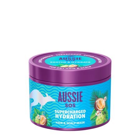 Aussie Sos Supercharged Hydratation Treatment Mascarilla de reparación intensiva para cabello extremadamente seco 500 ml