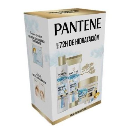 Pantene Miracles Hidratación & Brillo Estuche Pack Ahorro Pack retiene la húmedad para hidratar el cabello más seco 72 horas