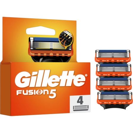 Gillette Fusion 5 Maquinilla De Afeitar Recambio Maquinilla de afeitar con banda lubricante y refrescante ofrece hidratación óptima 4 uds