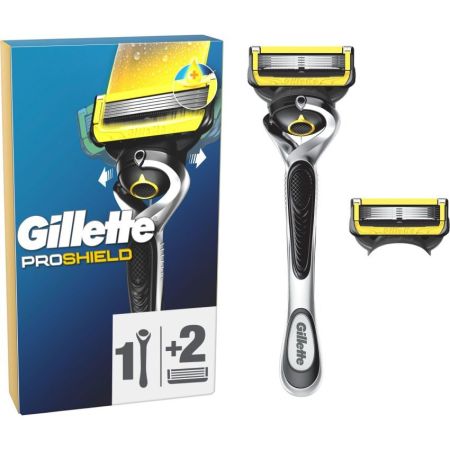Gillette Proshield Maquinilla De Afeitar Estuche Maquinilla de afeitar con banda lubricante y refrescante ofrece hidratación óptima