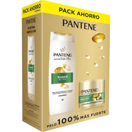 Pantene Pro-V Nutri-Plex Suave & Liso Estuche Pack Ahorro Tratamiento capilar combate aspereza y encrespamiento acabado suave y sedoso para cabello seco