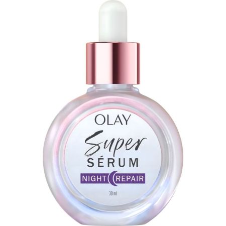 Olay Super Sérum Reparación Nocturna 5 Beneficios En Uno Sérum corrige líneas finas de expresión mejora el aspecto de la piel y proporciona una hidratación profunda 30 ml