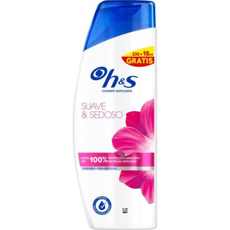 H&S Suave & Sedoso Champú Anticaspa Formato Especial Champú anticaspa elimina el picor y la sequedad evitando el encrespamiento y luciendo un cabello brillante 250 ml