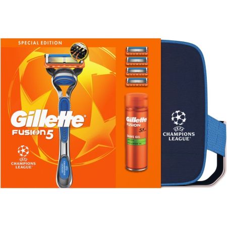 Gillette Champions League Fusion 5 Neceser Set para afeitado apurado de larga duración