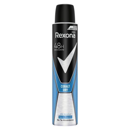 Rexona Men Cobalt Dry Desodorante Spray Desodorante antimanchas antitranspirante 0% alcohol 48 horas 200 ml