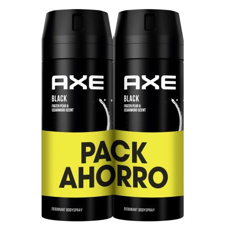 Axe Black Desodorante Spray Duplo Pack Ahorro Desodorante 48 horas de protección 2x150 ml