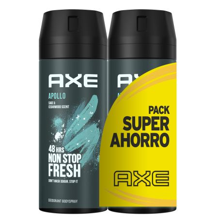 Axe Apollo Desodorante Spray Duplo Pack Super Ahorro Desodorante 48 horas de protección 2x150 ml