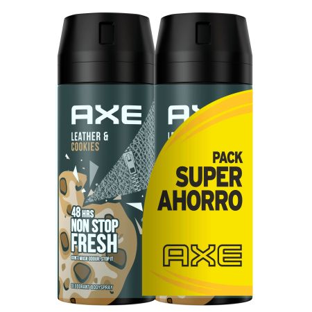 Axe Leather & Cookies Desodorante Spray Pack Super Ahorro Desodorante 48 horas de protección 2x150 ml