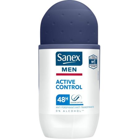 Sanex Men Active Control Desodorante Roll-On Desodorante antitranspirante controla el mal olor durante 48 horas 50 ml