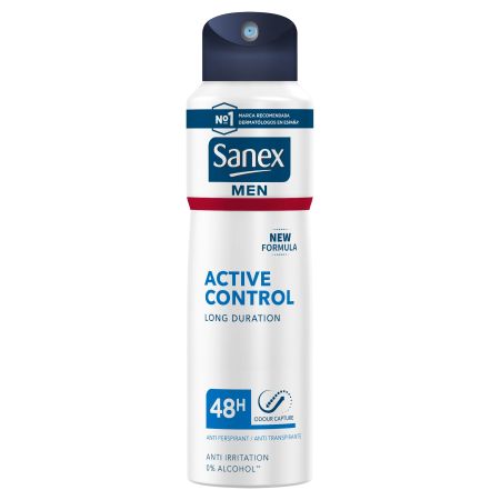 Sanex Men Active Control Desodorante Spray Desodorante protección eficaz frente al sudor 48 horas 200 ml