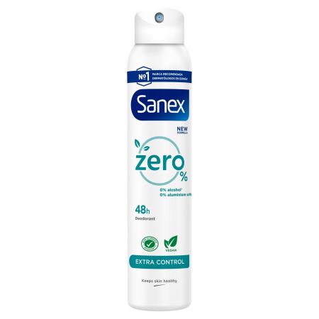Sanex Zero% Extra Control Desodorante Spray Desodorante respeta tu piel y te ayuda a mantenerla sana 48 horas 200 ml