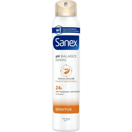 Sanex Ph Balance Dermo Sensitive Desodorante Spray Desodorante combate la causa del mal olor y restaura el ph natural de la piel protege durante 24 horas 200 ml