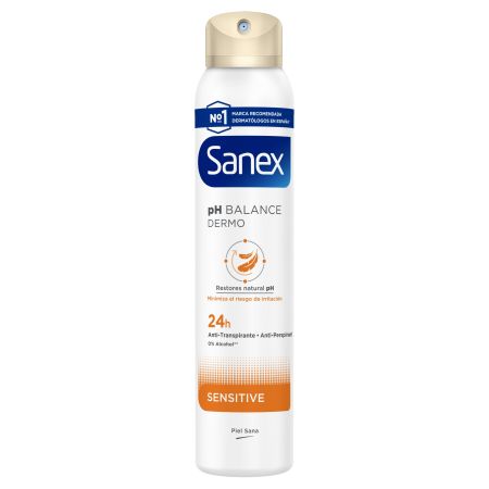 Sanex Ph Balance Dermo Sensitive Desodorante Spray Desodorante combate la causa del mal olor y restaura el ph natural de la piel protege durante 24 horas 200 ml