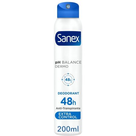 Sanex Extra Control Ph Balance Dermo Desodorante Spray Desodorante combate el mal olor y restaura el ph natural de la piel 48 horas 200 ml