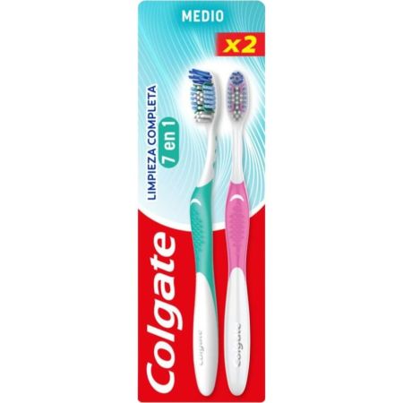 Colgate Cepillo Dental Medium Duplo Formato Especial Cepillo de dientes proporciona una limpieza completa para una boca sana 2 uds