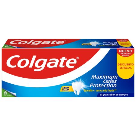 Colgate Dentífrico Maximum Caries Protection Duplo Formato Especial Pasta de dientes la mejor protección contra la caries para toda la familia 2x75 ml