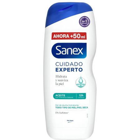 Sanex Cuidado Experto Gel De Ducha Aceite Gel de ducha hidratante con exclusivo complejo prebiótico y postbiótico  600 ml