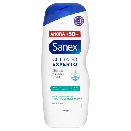 Sanex Cuidado Experto Gel De Ducha Aceite Gel de ducha hidratante con exclusivo complejo prebiótico y postbiótico  600 ml