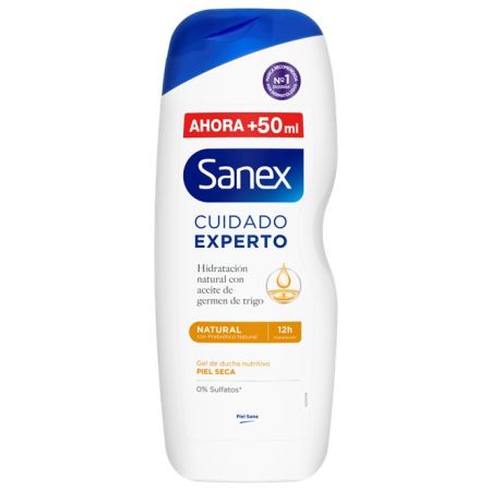 Sanex Cuidado Experto Natural Gel De Ducha Gel de ducha hidratante con aceite de germen de trigo 600 ml