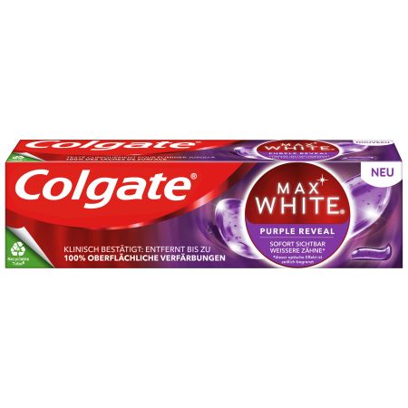 Colgate Dentífrico Max White Purple Reveal Pasta de dientes correctora de los tonos amarillos 75 ml