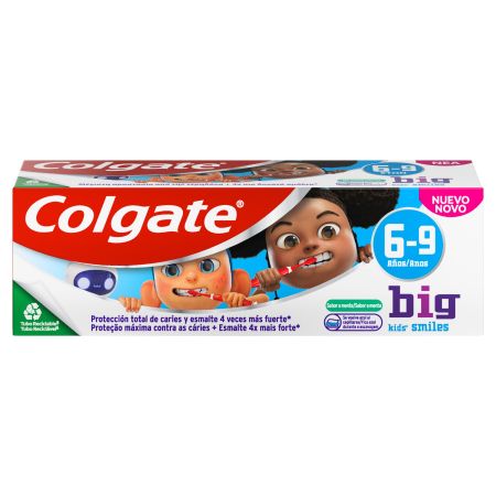Colgate Dentífrico Big Kids'S Smiles 6-9 Años Pasta de dientes infantil protege frente a la caries con sabor a menta suave 50 ml