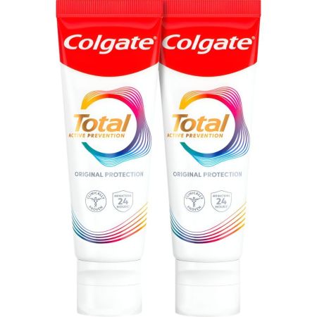 Colgate Total Original Pasta De Dientes Duplo Formato Especial Dentífrico combate problemas de encías sensibilidad sarro y manchas 2x75 ml