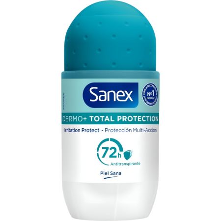 Sanex Dermo+ Total Protection Desodorante Roll-On Desodorante antranspirante ofrece protección efectiva y duradera contra sudor y mal olor hasta 72 horas 50 ml