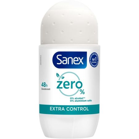 Sanex Zero% Extra Control Desodorante Roll-On Desodorante sin acohol respeta tu piel y te ayuda a mantenerla sana ofreciendo 48 horas de protección 50 ml