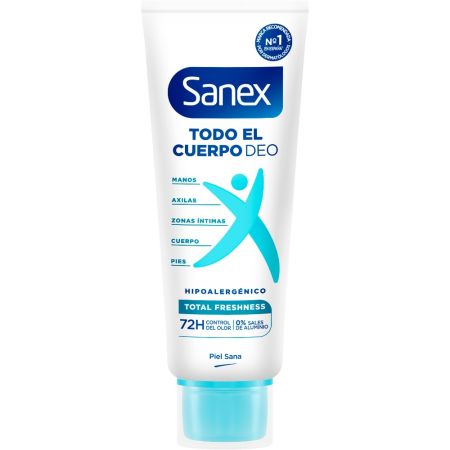 Sanex Total Freshness Todo El Cuerpo Desodorante Crema Desodorante en crema para todo el cuerpo ofrece protección delicada pero eficaz hasta 72 horas 75 ml