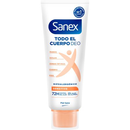 Sanex Sensitive Todo El Cuerpo Desodorante Crema Desodorante en crema para todo el cuerpo ofrece protección delicada pero eficaz hasta 72 horas 75 ml